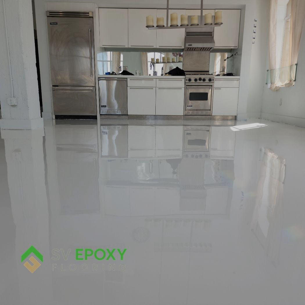 white epoxy floor simi valley