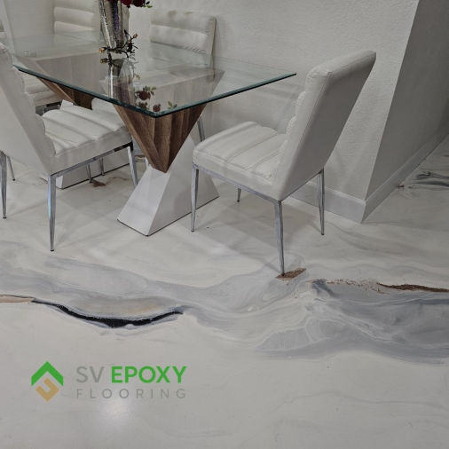 white marble epoxy floor simi valley